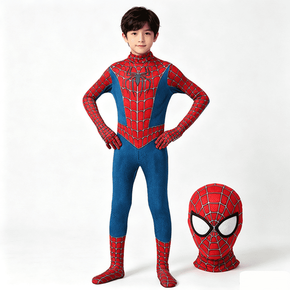 2026 New Halloween Spide Cosplay Costume, BDN Hero Costume Set, Cosplay Set Includes Jumpsuit with Mask, Holiday Party Halloween Outfit Unisex, 110(3-4 Years)