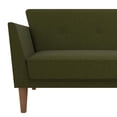 thumbnail image 3 of Novogratz Regal Futon, Mid-Century Sofa Bed, Green Linen, 3 of 17