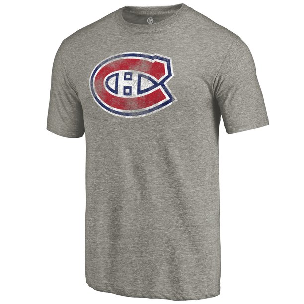 Fanatics - Montreal Canadiens Distressed Team Logo Tri-Blend Ash - Walmart.com Walmart.com