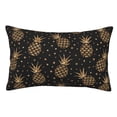 thumbnail image 1 of Fotbe Gold Glitter Pineapples Funda de Almohada Decorativa Estilo Occidental, Lujo en Algodón, Fundas para Almohadas King, Cojín Estampado para Decoración del Hogar-20"x30", 1 of 6
