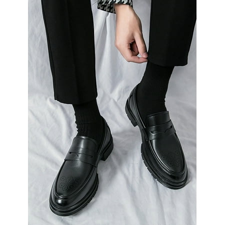 

Business Black Dress Shoes For Men Minimalist Slip On Dress Loafers