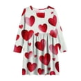 thumbnail image 6 of LEWKW Toddler Girls Heart Print Dress Long Sleeve Ruffle Hem Fit and Flare A-Line Skater Dress for Spring Photography Daily Playwear Outfits, 6 of 6