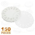 thumbnail image 3 of Uxcell 150pcs Lace Paper Doilies 4.5 Inch White Round Disposable Decorative Paper Placemats Hollow Flower Absorbing Papers for Cakes Desserts Food Decoration Wedding Birthday, 3 of 7