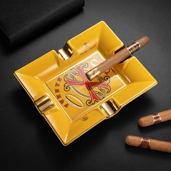 Cigar ashtray, large diameter smoke slot, exquisite and unique ceramic ashtray smoke extinguisher CLG-23 for cigars,白色