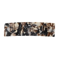 Unique Bargains 1 Pc Grace Square Hair Clips Hairdo Clip for Women 3.46"x0.94"x0.71" Brown Black