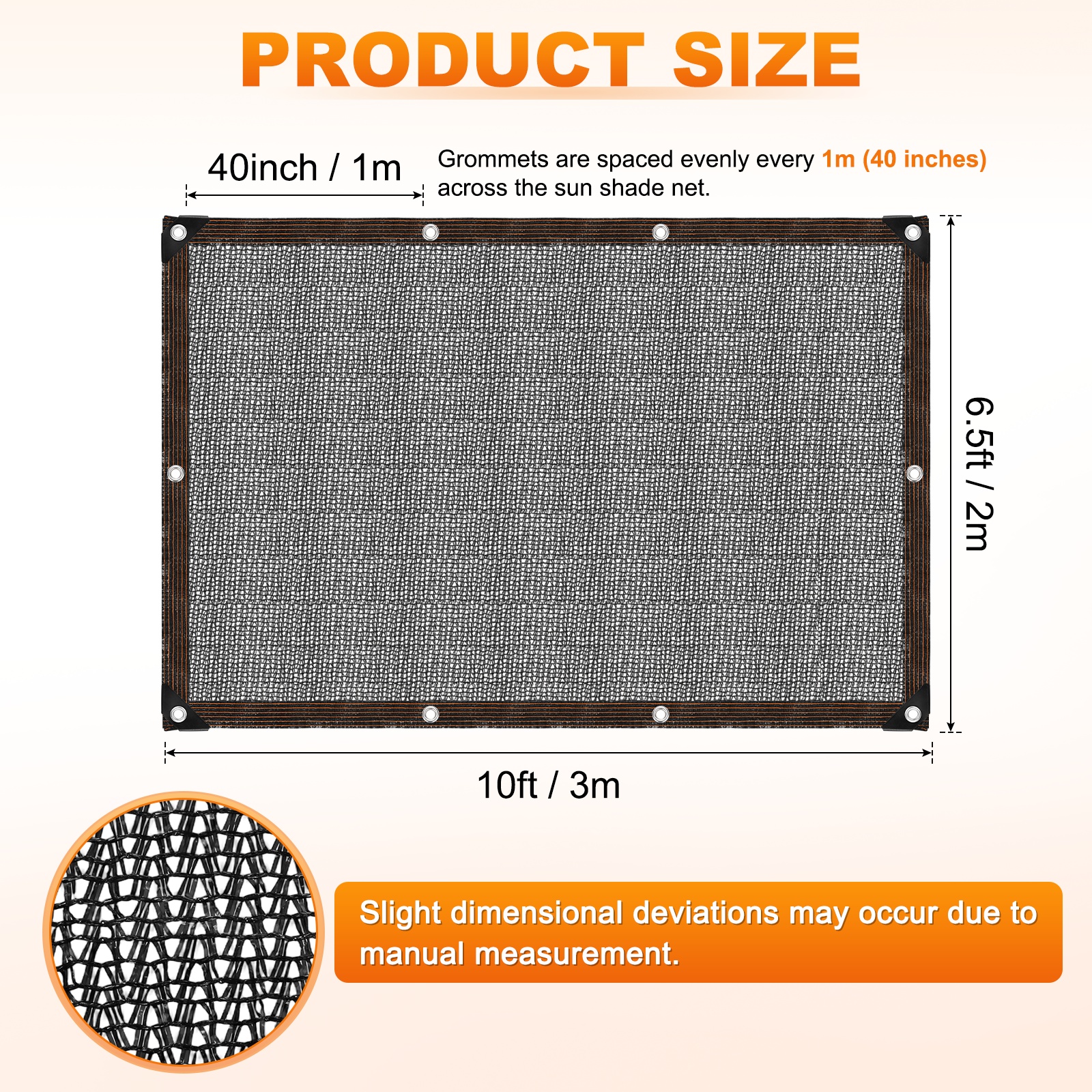 Uxcell 40% Sun Shade Cloth for Garden, HDPE 6.5x10 FT Sun Shade Net with Reinforced Grommets for Patio/Greenhouse [Black]
