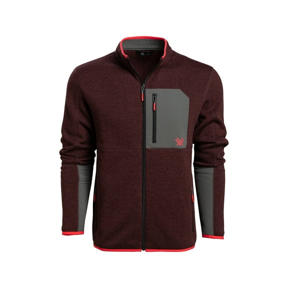 Vortex Optics Men's Anchor Point Fleece Full Zip Sweater Rich Mahogany Medium
