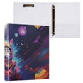 thumbnail image 3 of Cat Astronaut Planets Colorful 3 Ring Binders 1.5 inch Hardcover File Folders with Interior Pockets A4 Size Organizer for School Office Hospital Set of 2, 3 of 8