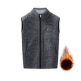 thumbnail image 2 of FRSASU Mens Full Zip Sweater Fleece Vest, Sherpa Lined Stand Collar Warm Vests with Pocket Dark Gray, 2 of 9