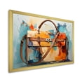 thumbnail image 2 of Designart "Graffiti Fashion Handbag in Blue and Yellow" Fashion Framed Wall Art Decor - Glam Blue Fashion Bag Entryway Framed Wall Art, 2 of 6