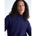 thumbnail image 4 of Free Assembly Women's Cable Knit Mock Neck Sweater, Midweight, Sizes XS-XXL, 4 of 5