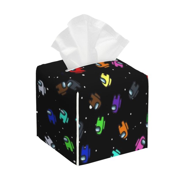 Funda de cuero para caja de pañuelos Among Us: fundas para caja de pañuelos, soporte rectangular para caja de pañuelos, soportes para pañuelos decorativos para el hogar, el baño, la oficina, la mesa
