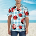 thumbnail image 4 of Disketp Hawaiian Shirts For Men,Flowers And Lady Bugs Print Mens Casual Short Sleeve Button Down Shirts Beach Shirt, 4 of 8