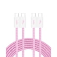 thumbnail image 1 of Cable USB C a USB C para iPhone 16, paquete de 2 unidades, 3 m, 60 W, rosa, 1 of 8