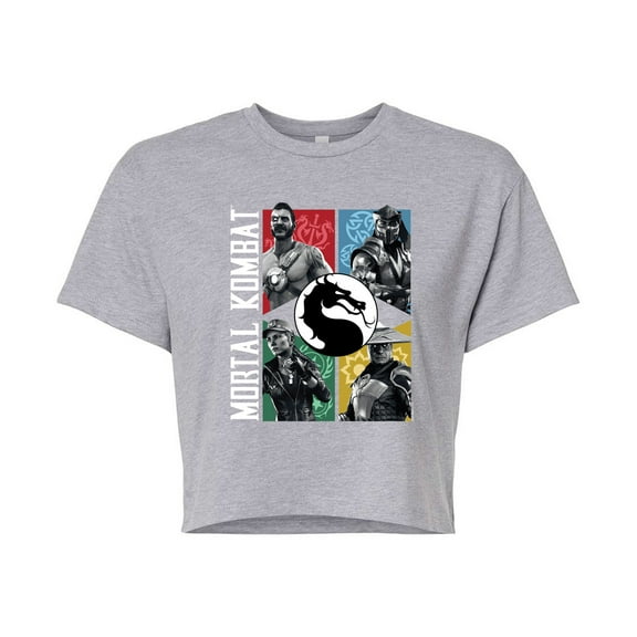 Mortal Kombat - Character Grid - Juniors Cropped Graphic T-Shirt