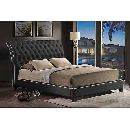 bed headboard jazmin tufted baxton studio upholstered platform modern king queen walmart