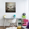 thumbnail image 2 of Stupell Industries Romantic Swans in Floral Pond Animals Painting Wrapped Canvas Canvas Art Print Wall Art, 30 x 30, 2 of 7