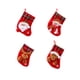 thumbnail image 5 of Ounissouiy Árbol de Navidad decoración lindo oso de Papá Noel rejilla roja medias de Navidad soporte para dulces Goodie bolsa colgante fiesta Kits de decoración para fiestas Muñeco de nieve, 5 of 6