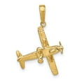 thumbnail image 4 of Diamond2Deal 10k Yellow Gold 3-D High-Wing Airplane Pendant for Women (L- 1.15 inch, W-0.75 inch), 4 of 7