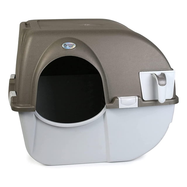Caja de Arena Autolimpiante Omega Paw Gris Tamaño Regular Generación 5