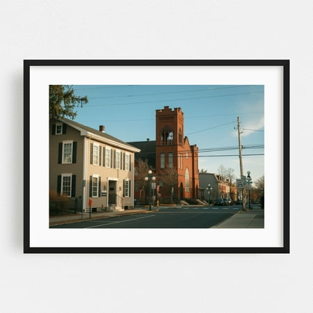 St Paul's United Methodist Church, Lewisburg - Lewisburg Pennsylvania Photography Architecture Church Cityscape Street Photography Scenic Black Framed Wall Art Print 24 x 36 inches