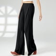 thumbnail image 3 of Patlollav Womens Leggings Yoga Pants Solid Color Casual Pleated Straight Leg Wide Leg Pants Loose Trousers, 3 of 6