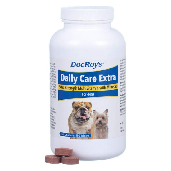 Doc Roy's Daily Care Extra Multivitamin for Dogs - Canine Supplement with Minerals | 180ct Tablets
