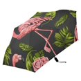 thumbnail image 4 of Flamingo Leaves Rose Compact Sun Umbrella Windproof Travel Umbrellas for Rain Strong Portable UV Protection, 4 of 8