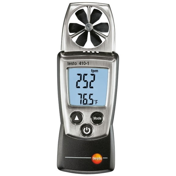 Testo - 0560 4101 410-1 Digital Pocket Vane Anemometer, 0.4 to 20 m/s Velocity, -10 to 50°C Temperature