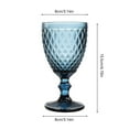 thumbnail image 2 of AOMOTA 6pcs Glass Goblet Embossed Retro Vintage Glassware 8 oz Glass Goblet Wine Goblet Wine Cup Stemware for Beverage (Blue), 2 of 9
