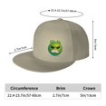 thumbnail image 2 of DouZhe Flat Brim Cap Snapback Hat, Cartoon Angry Alien Prints Adjustable Yellow Adult Baseball Cap, 2 of 6