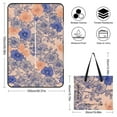 thumbnail image 2 of Peach Background Blue Orange Floral Print Outdoor Picnic Blanket, Foldable Waterproof Beach Mat, Portable Beach Blanket for Beach Camping, Hiking, Family Concerts, 2 of 8