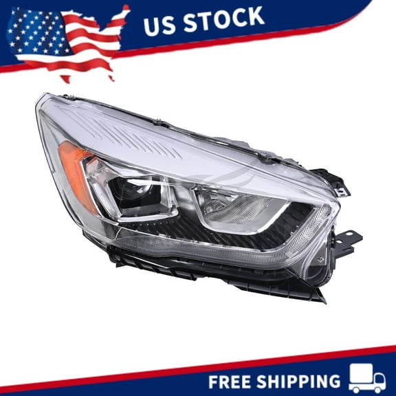 Right Passenger Chrome Halogen Headlight For 2017-2019 Ford Escape W/ LED
