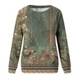 thumbnail image 4 of ShomPort Women's Fall Casual Floral Print Pullover Crewneck Long Sleeve Lounge Cute Sweatshirts, 4 of 4