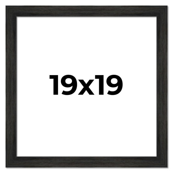 19x19 Distressed Black Wood Picture Square Frame - Includes UV Acrylic, Foam Board Backing & Hanging Hardware