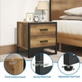 thumbnail image 4 of Dextrus Modern Nightstand Set of 2 End Side Table with 2 Drawers for Bedroom Living Room, Brown, 4 of 8