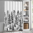 thumbnail image 3 of Pine Forest Fabric Shower Curtain Tree Black Washable Shower Curtains for Bathroom, Waterproof Bath Curtain with Hooks Home Decor 72x84in, 3 of 8