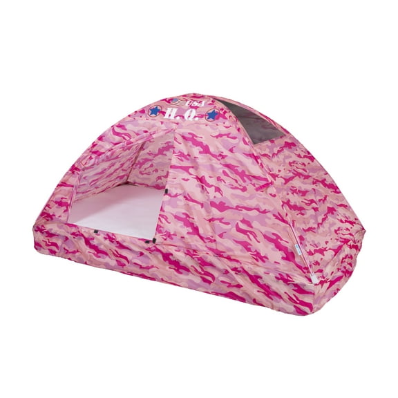 Pacific Play Tents Camo Bed Twin Polyester Play Tent, Pink, Child