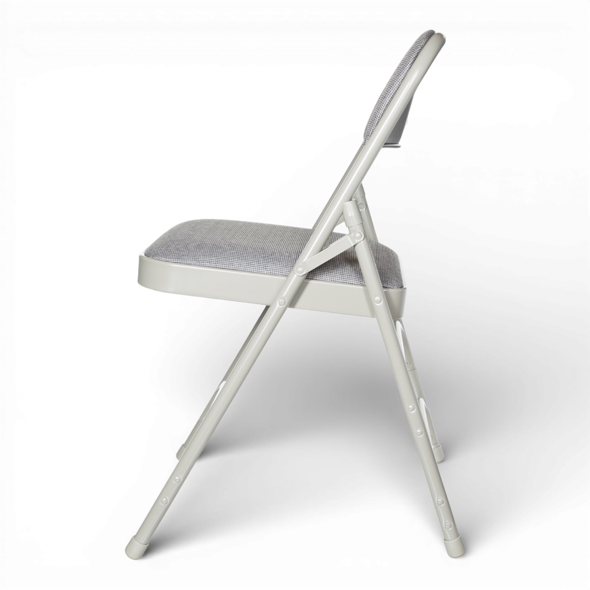 Hampden Furnishings Bernadine Collection Fabric Triple Brace Folding Chair, Grey, Pack of 4