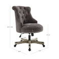 thumbnail image 6 of Linon Ragan Task Chairs with Adjustable Height and Swivel, 275 lb. Capacity, Charcoal Gray, 6 of 11