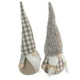 thumbnail image 5 of Northlight Plush Gingham Nordic Christmas Gnomes Figures - 13" - Beige and White - Set of 2, 5 of 6