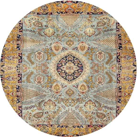 Ahgly Company Indoor Round Traditional Sienna Brown Persian Area Rugs, 3' Round