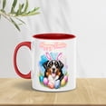 thumbnail image 3 of Happy Easter Bernese Mountain Dog with Bunny Ear Headband and Flowers 11oz Accent Two-tone Mug Berner Lover Gifts Coffee Tea Cup - 13001, 3 of 5