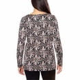 thumbnail image 3 of Mario Serrani Womens Long Sleeve Crew Neck Top Brown Leopard Size: L, Color: Tan Snakeskin, 3 of 3