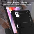 thumbnail image 3 of Heavy Duty Case for Lenovo Idea Tab 11 Inch 2025 (Model: TB336FU/TB336ZU),Shockproof Full-Body Protective Cover with Built-in Kickstand & Pen Holder, Black/Rose, 3 of 5