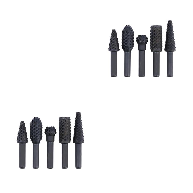 Kenally 5 uds., limas rotativas para manualidades, vástago de 1/4 de alta calidad, escofina rotativa, brocas de madera, herramienta manual negro 53-61 mm 2piezas