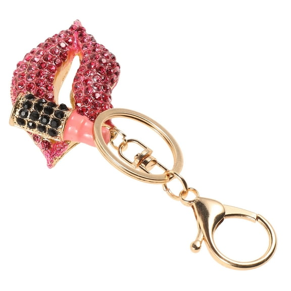 Sparkling Rhinestone Lip Keychain Cute lipstick Bag Charm Rhinestone Lip Key Chain Lip Key Ring Hanging Decor For Backpack Bag Purse Handbag