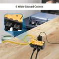 thumbnail image 3 of Adaptador de cable de extensión DEWENWILS, divisor de 6 salidas, 15 A, 3 of 7
