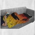 thumbnail image 5 of Silhouette Soft Flannel Fleece Throw Blanket, Graphic Savannah View with Bonsai and Animals Print, Cozy Plush for Indoor and Outdoor Use, 70" x 90", Orange Brown, by Ambesonne, 5 of 5
