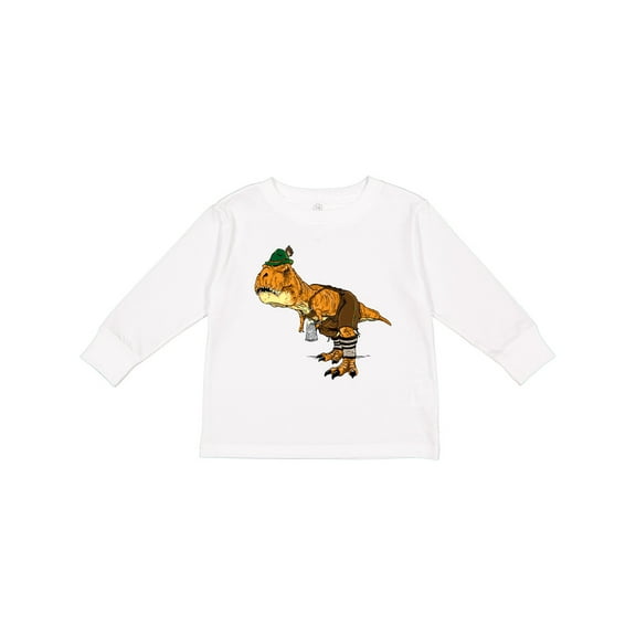 Inktastic T-Rex King of Oktoberfest Boys or Girls Long Sleeve Toddler T-Shirt
